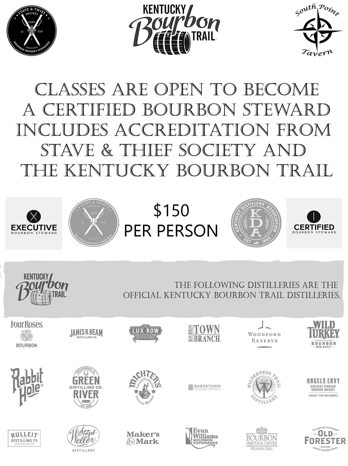 Bourbon Steward Certification Class South Point Tavern Akron 19 May Bourbon Steward Certification Class South Point Tavern Akron 19 May