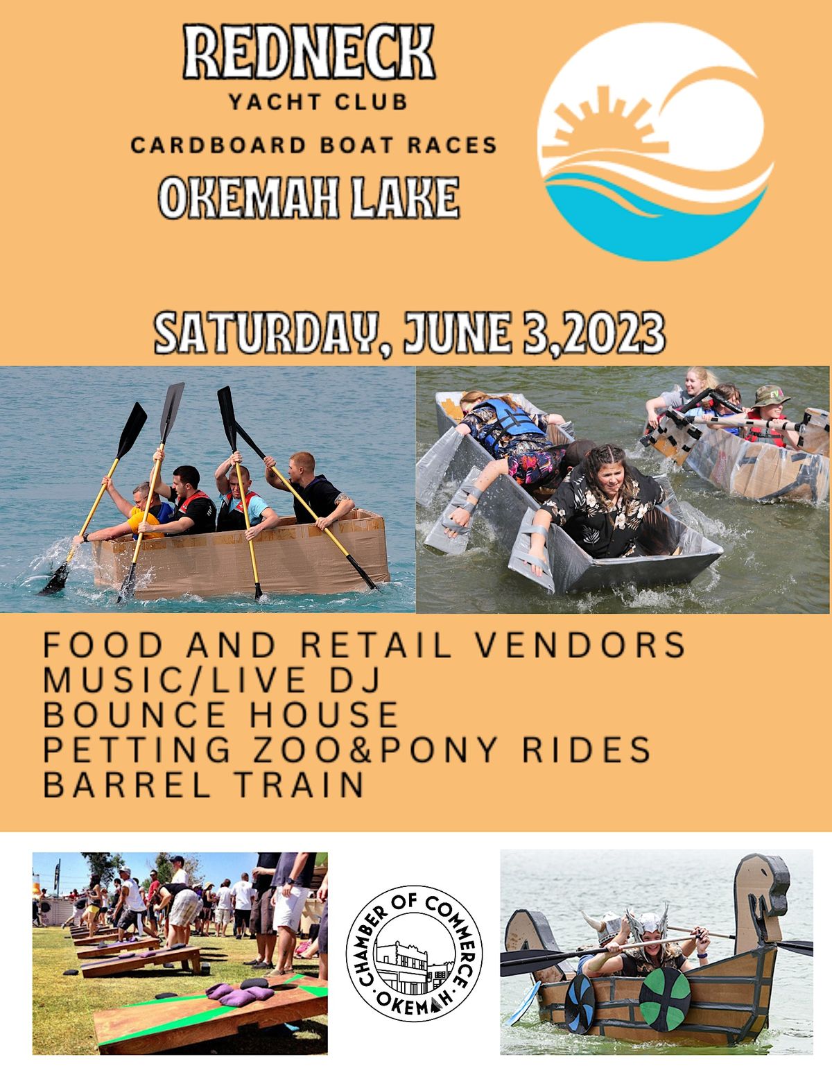 REDNECK YACHT CLUB CARDBOARD BOAT RACE AND CORNHOLE TOURNAMENT, Okemah