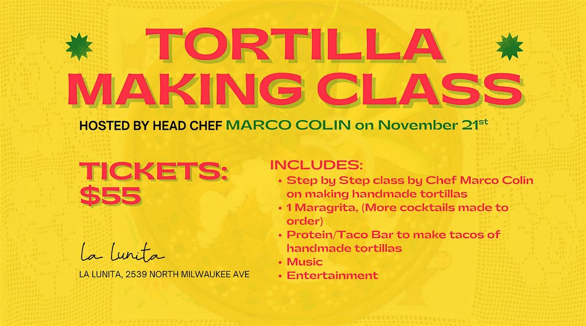 Tortilla and Taco making Class!, 5 December | Event in Chicago | AllEvents