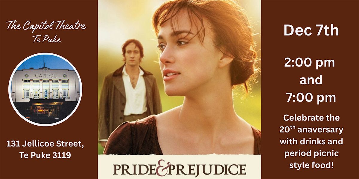 Pride and Prejudice 20th Anniversary Screening, 7 December | Event in Te Puke | AllEvents