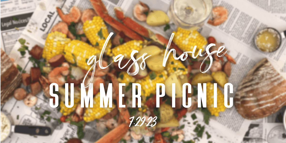 Summer Picnic Seafood Boil at the glass house, Glass House creative