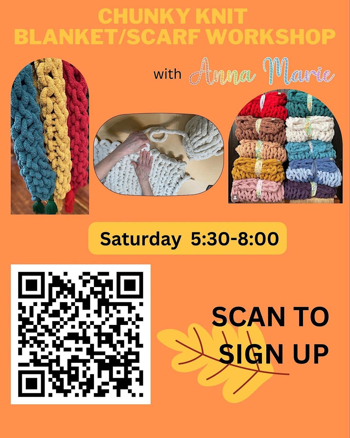 Chunky Knit Blanket / Scarf (hand knitting), Anna Marie