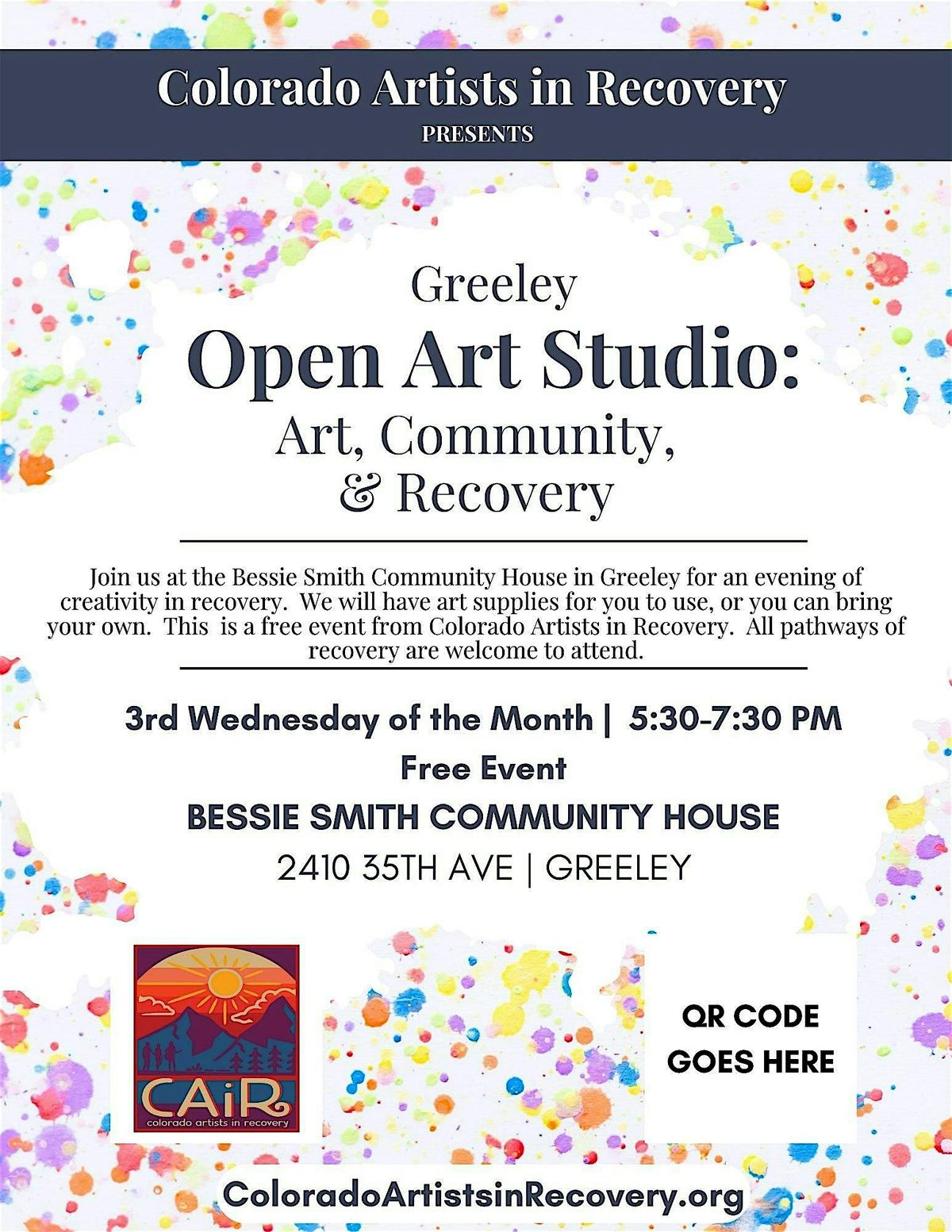 Greeley Monthly Open Art Studio: Art, Community, and Recovery | Event in Greeley | AllEvents