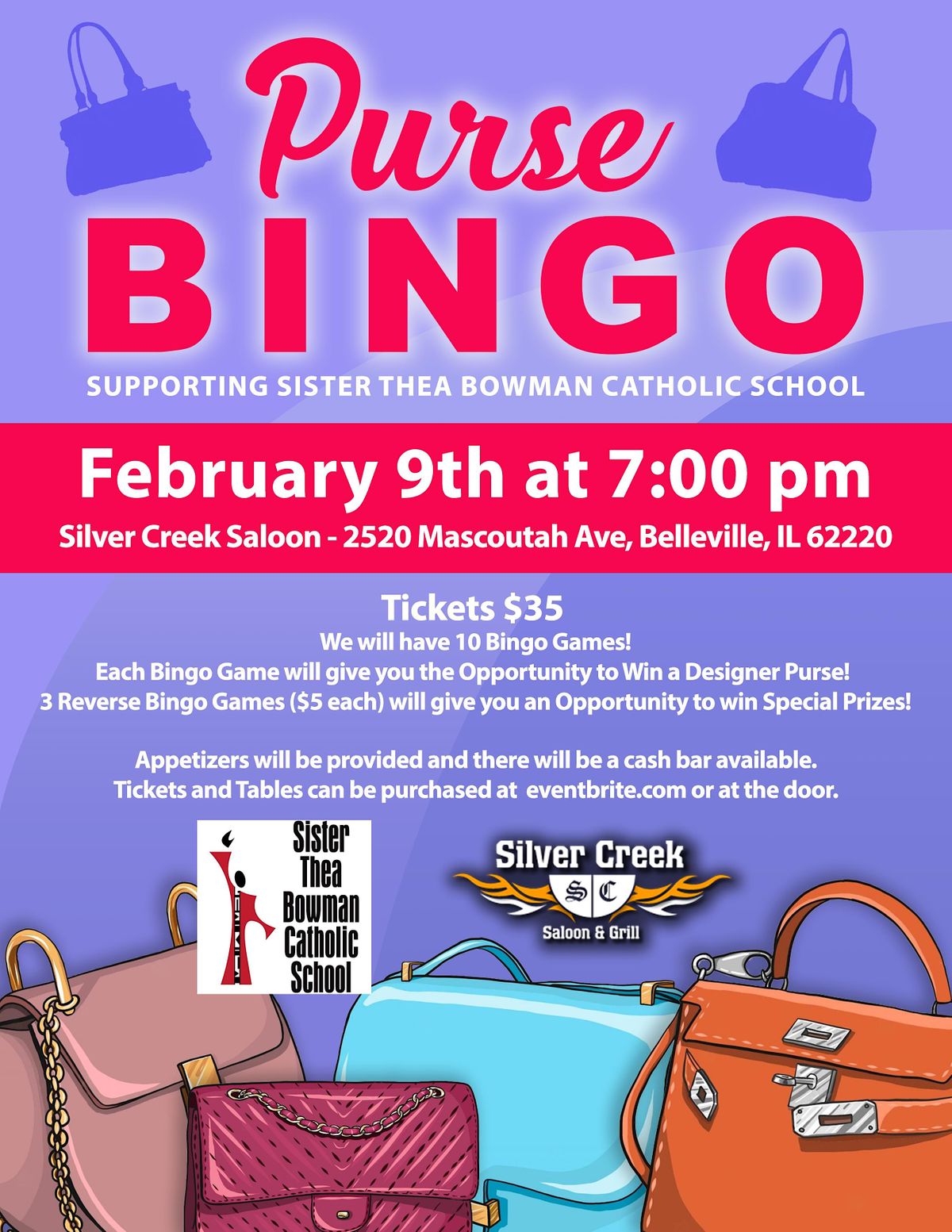 Designer Purse Bingo Supporting Sister Thea Bowman Catholic School