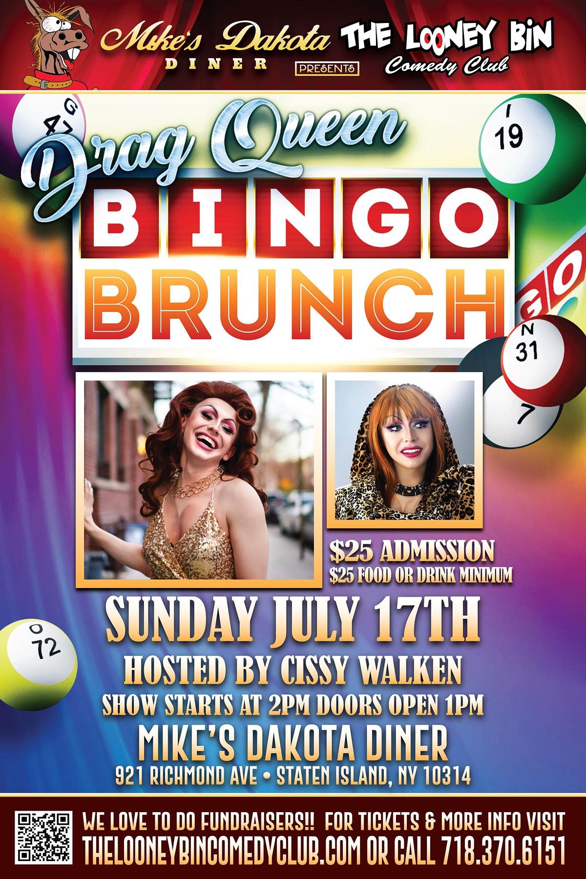 Drag Queen Bingo Brunch at Mikes Dakota Diner!, Mike’s Dakota Diner