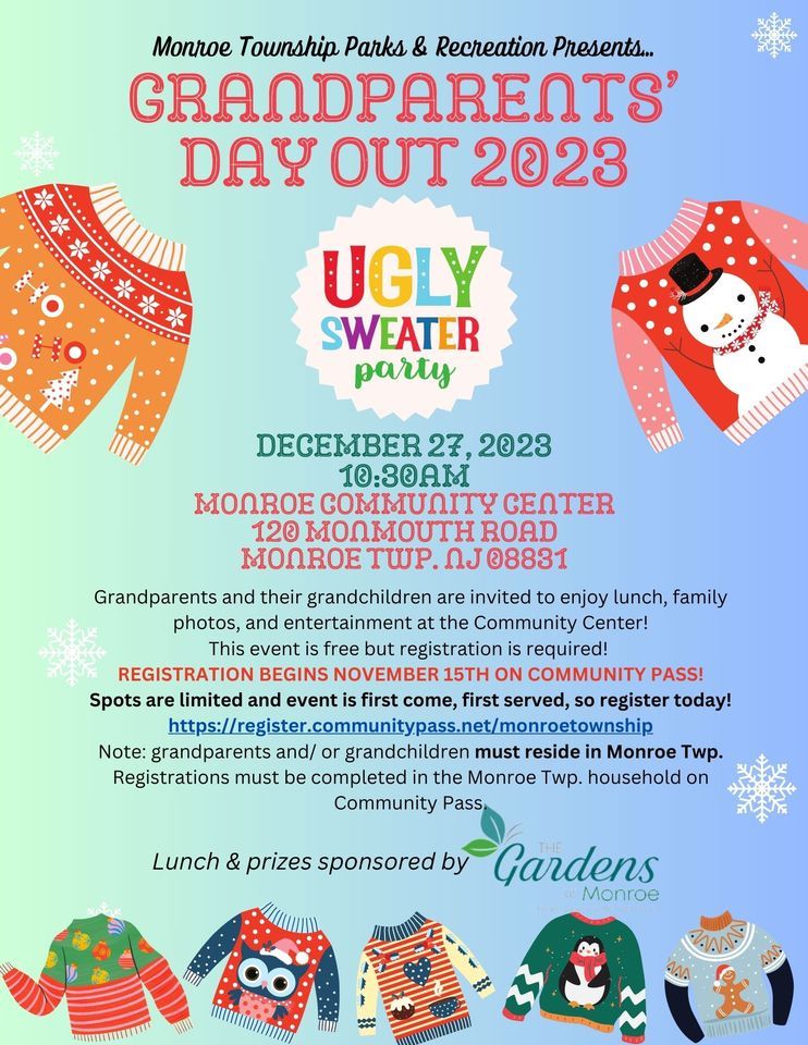 Grandparents Day Out 2023, Monroe Township Parks & Recreation