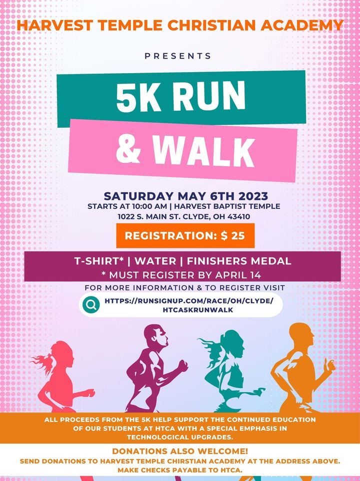HTCA 5K Run & Walk, Harvest Baptist Temple Clyde, Ohio, May 6 2023