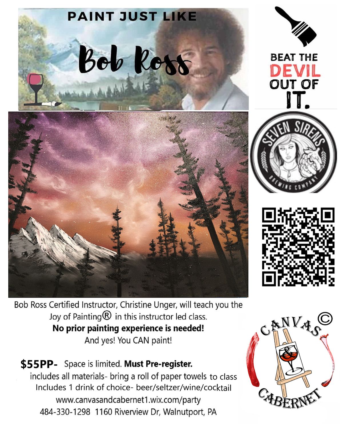 Paint Like Bob Ross at Seven Sirens Brewing Company, Seven Sirens
