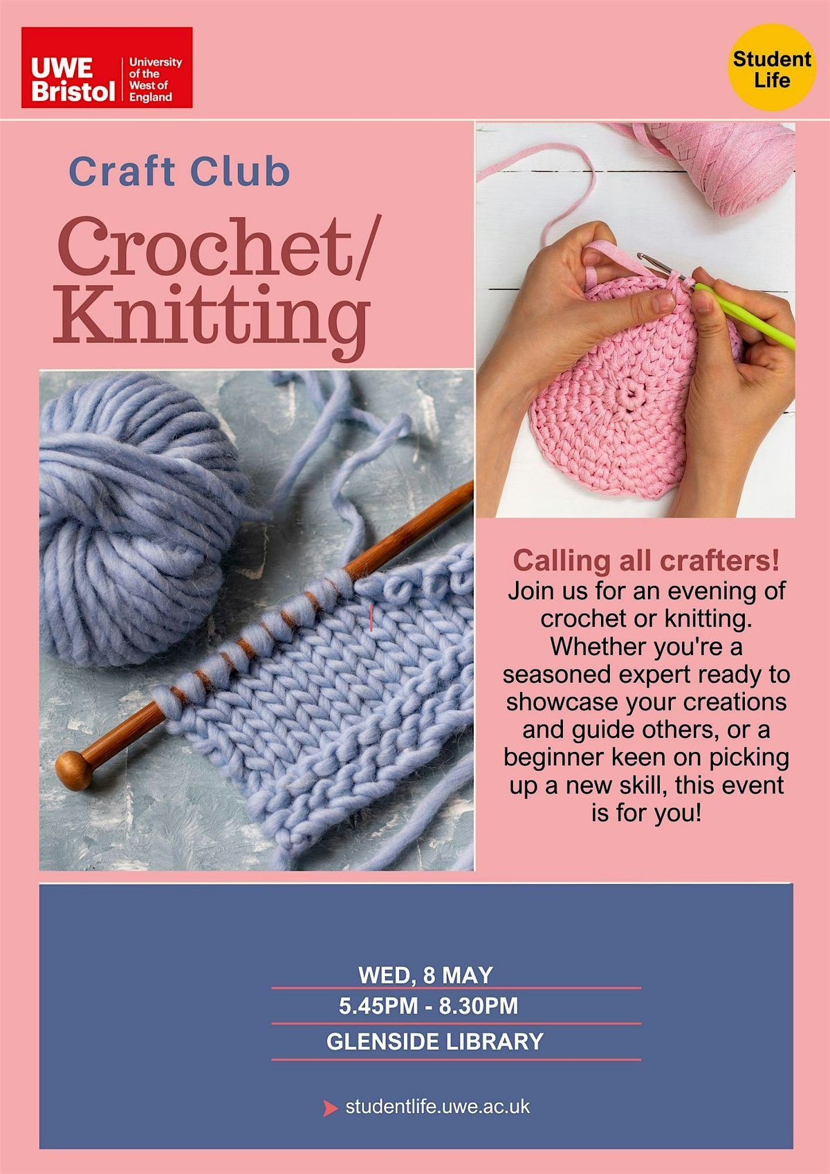 Craft Club Crochet Knitting, University of the West of England UWE