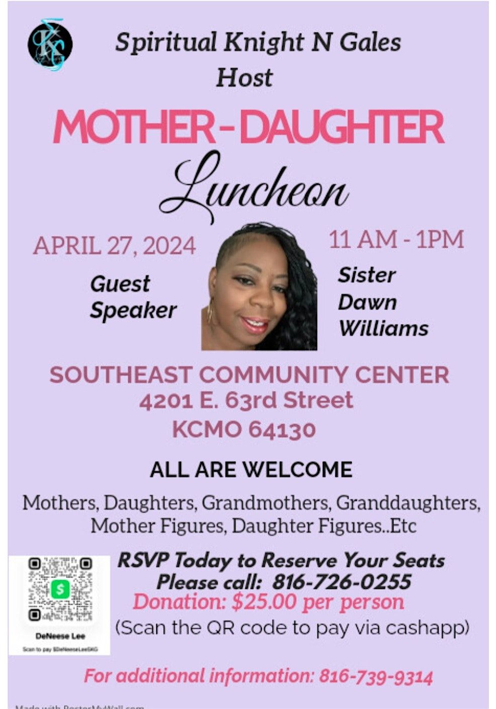 MOTHER DAUGHTER LUNCHEON, Southeast Community Center, Kansas City, 27