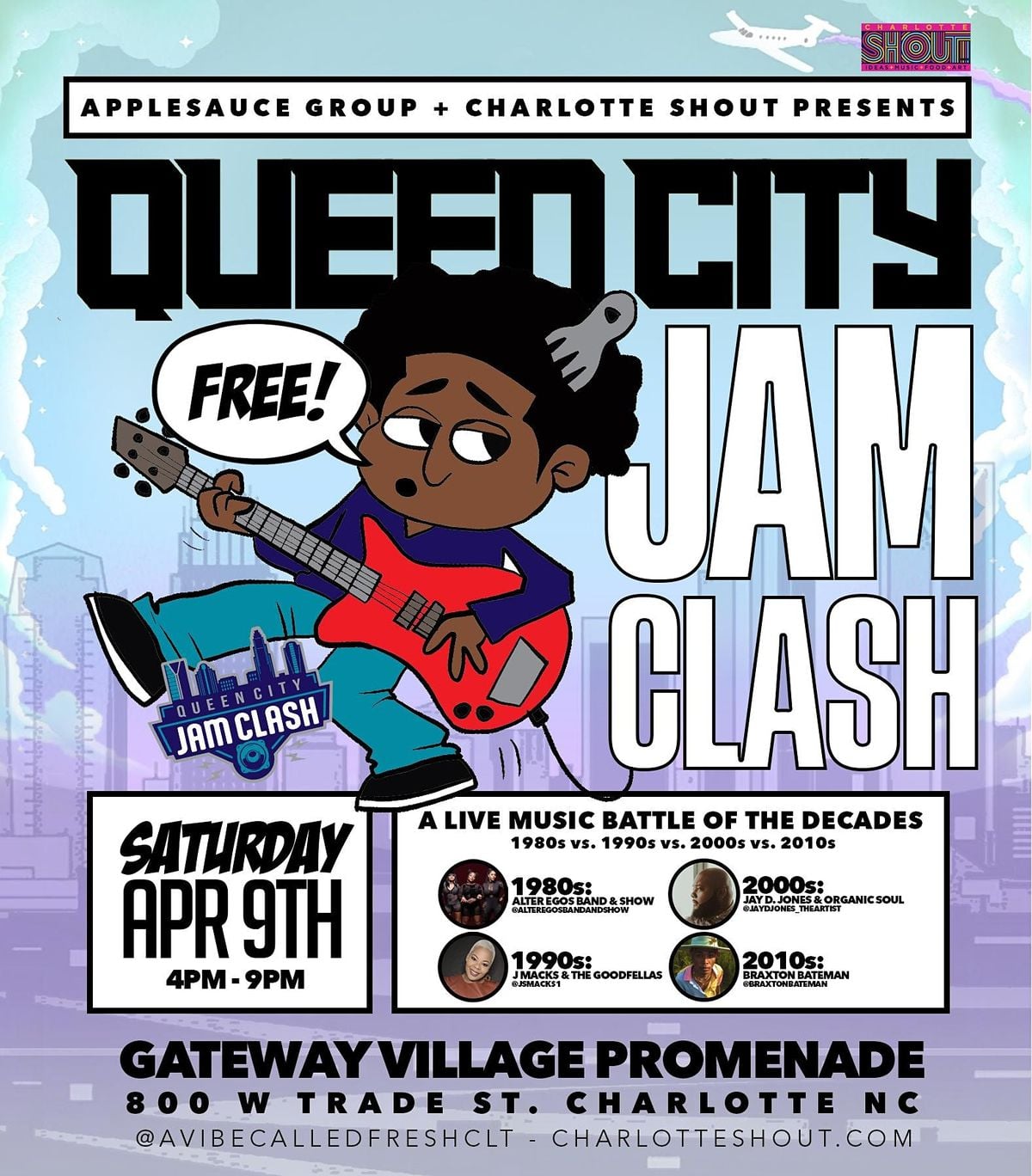 QUEEN CITY JAM CLASH A LIVE MUSIC BATTLE OF THE DECADES FREE! FREE