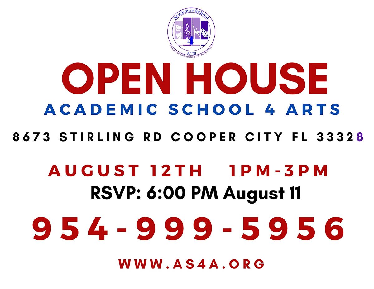 2023 2024 Open House Academic School 4 Arts 8673 Stirling Rd Cooper 2023 2024 open house academic school 4 arts 8673 stirling rd cooper