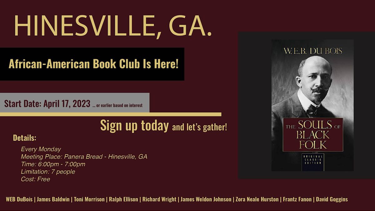 Hinesville, GA, Book Club Souls of Black Folks, Panera Bread