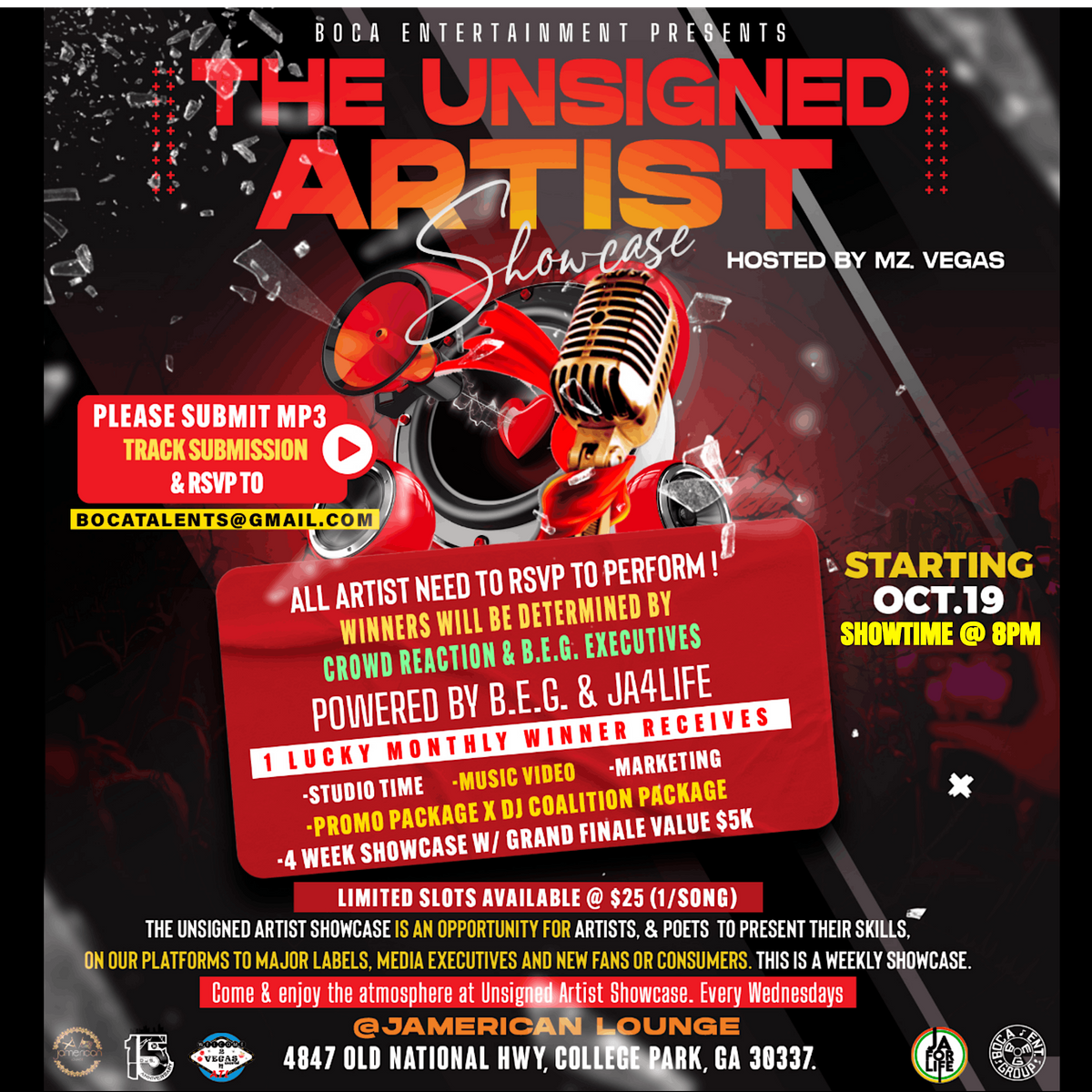 The Unsigned Artist Showcase, JAMERICAN BAR AND GRILL, College Park