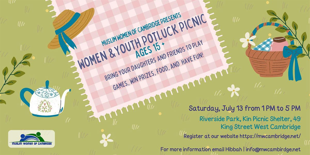 Women & Youth Potluck Picnic, Riverside Park, Cambridge, 13 July 2024 AllEvents.in