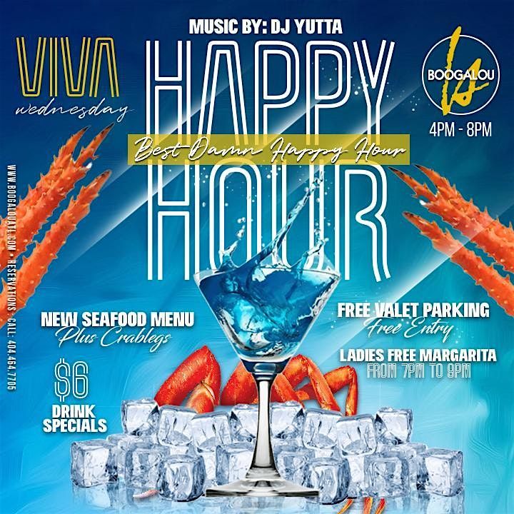 VIVA WEDNESDAYS HAPPY HOUR AT BOOGALOU, Boogalou Restaurant & Lounge