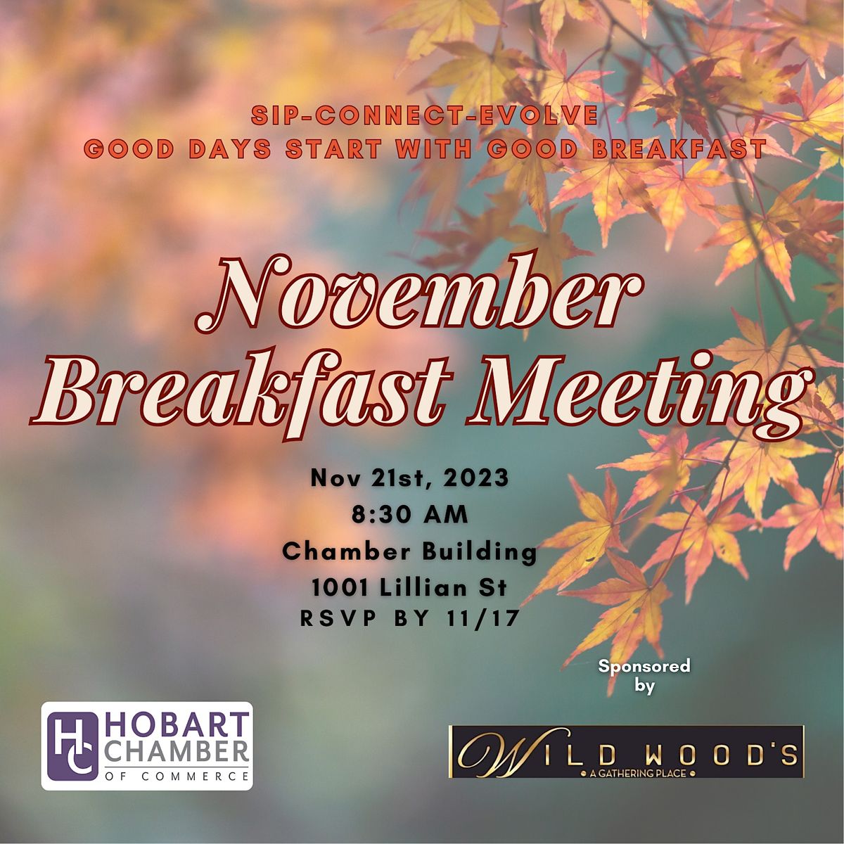 November Breakfast Meeting Hobart Chamber of Commerce, Wild Wood's, A