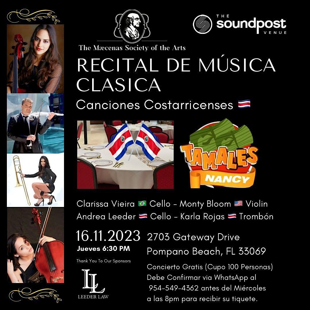 Recital Clásico en Broward - ¡Viva Costa Rica!, The Soundpost Venue ...