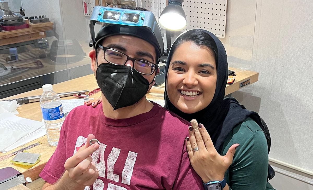 Couples Ring Making Class, Wear Ever Jewelry Studio School, Alexandria