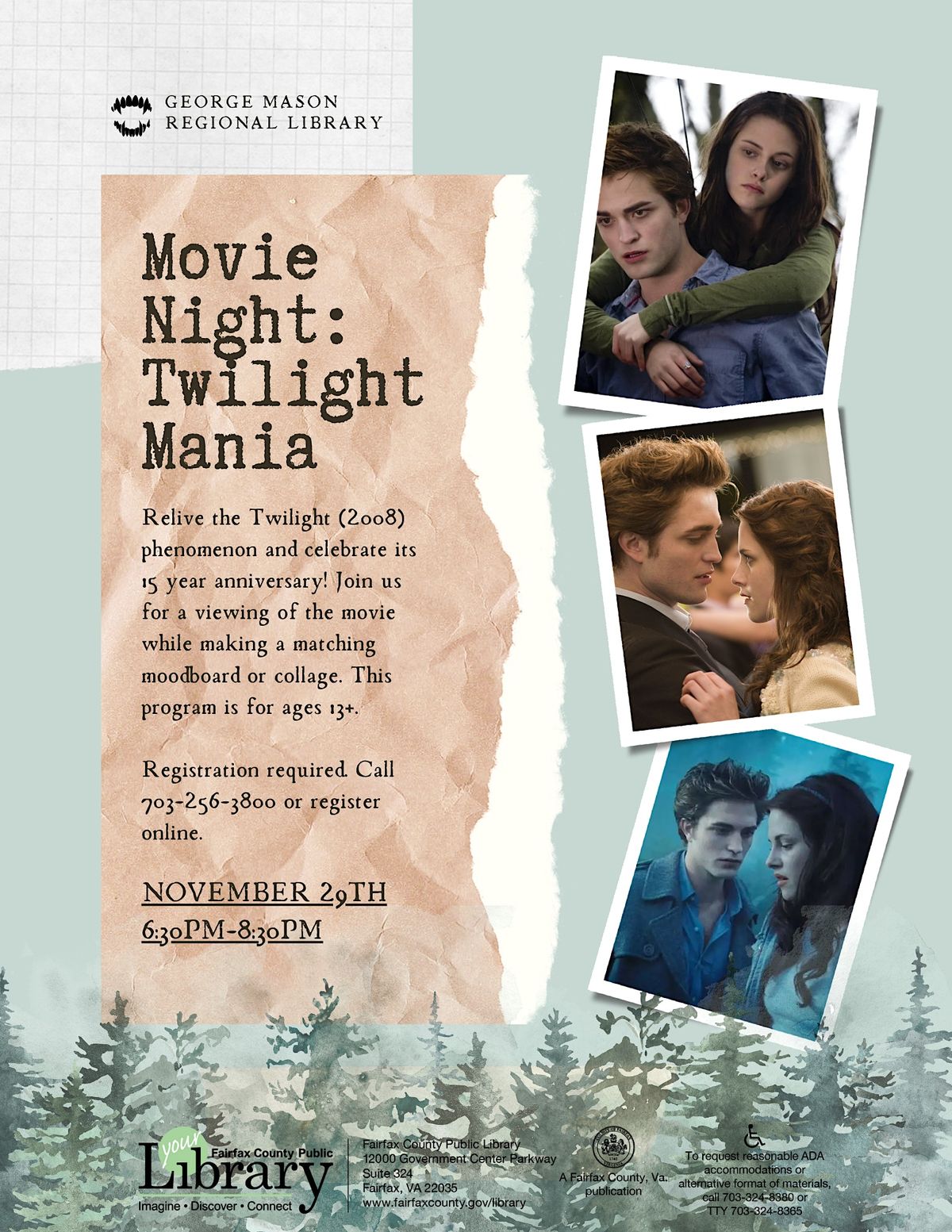 Movie Night Twilight Mania!, Mason Regional Library, Annandale