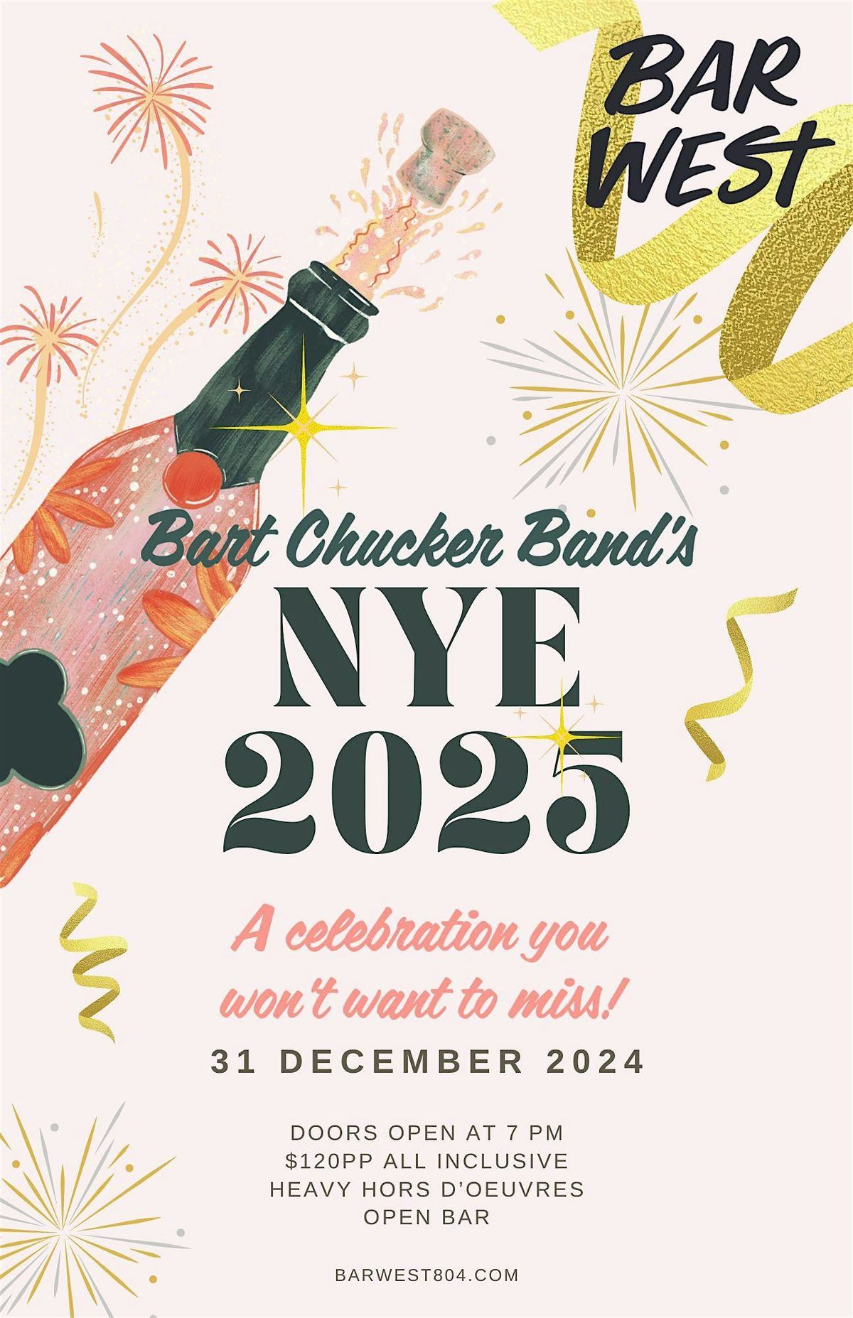 Bart Chucker Band's NYE 2026 Party at Bar West, 31 December | Event in Richmond | AllEvents