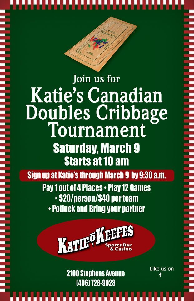 Canadian Doubles Cribbage Tournament, 2100 Stephens Ave, Missoula, MT