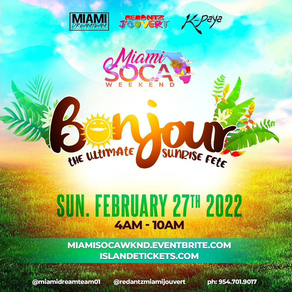 Christmas Soca Party 2022 Bonjour - Sunrise Fete (Miami Soca Weekend), Miami, February 27 2022 |  Allevents.in