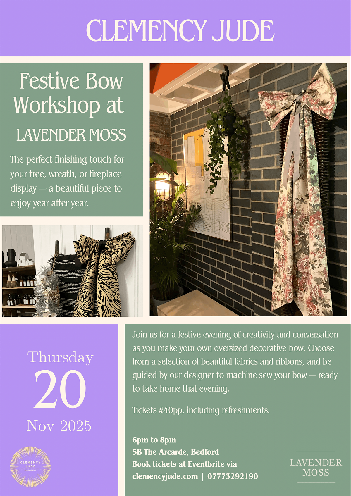 Festive Bow Workshop 3rd Dec, 3 December | Event in Bedford | AllEvents