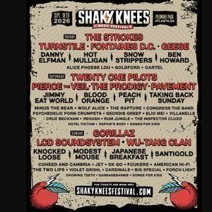Shaky Knees Music Festival: Gorillaz  Twenty One Pilots  The Strokes & LCD Soundsystem - 3 Day Pass