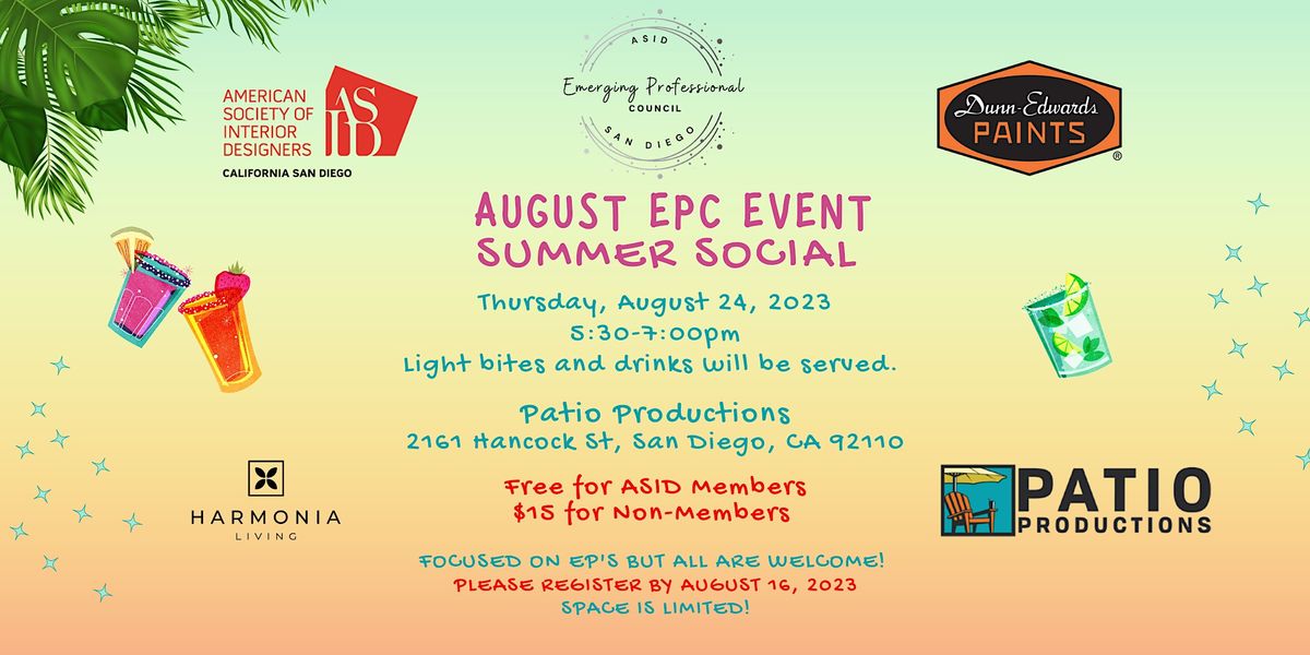 EPC Summer Social, Patio Productions, San Diego, August 24 2023