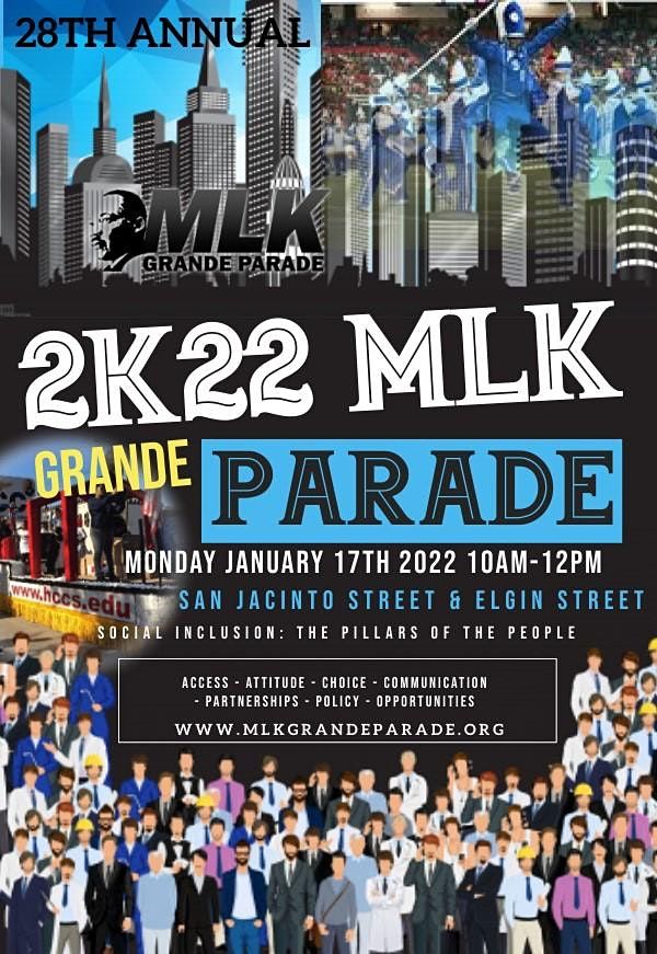 28th Annual Mlk Grande Parade Midtown Houston January 17 2022 Allevents In Houston Events January 2022