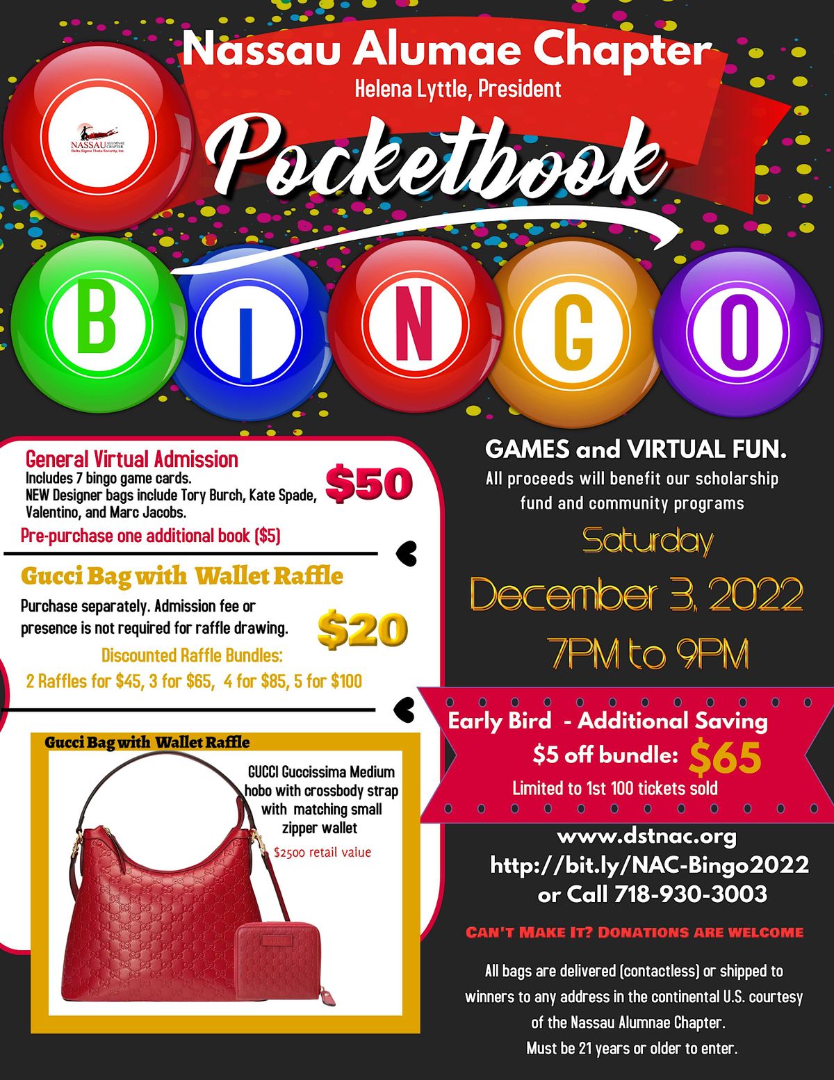 Pocketbook Virtual Bingo A chance to win designer bags!, December 3 2022 Online Event