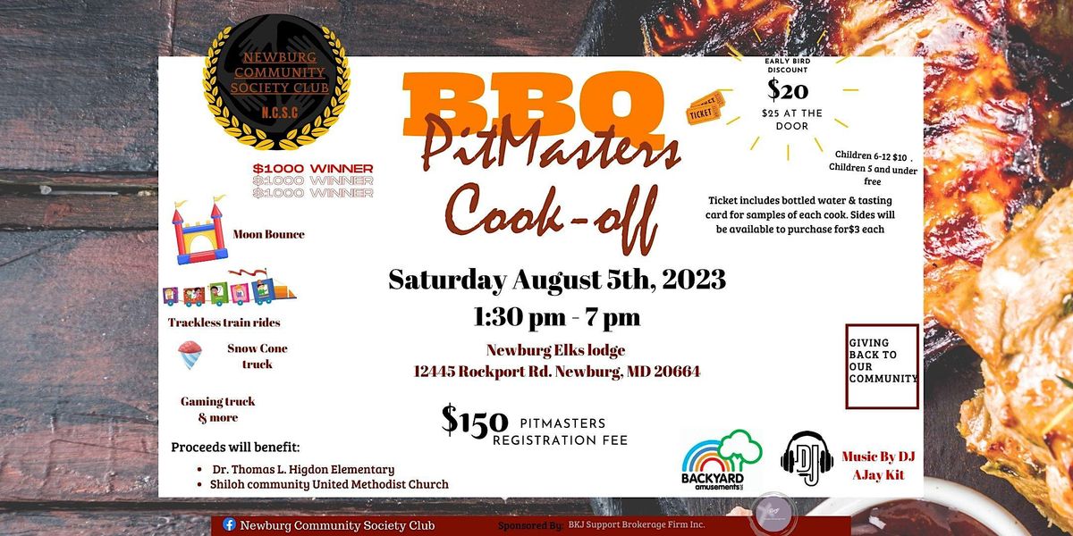 BBQ PITMASTERS HOSTED BY NEWBURG COMMUNITY SOCIETY CLUB, 12445 Rock