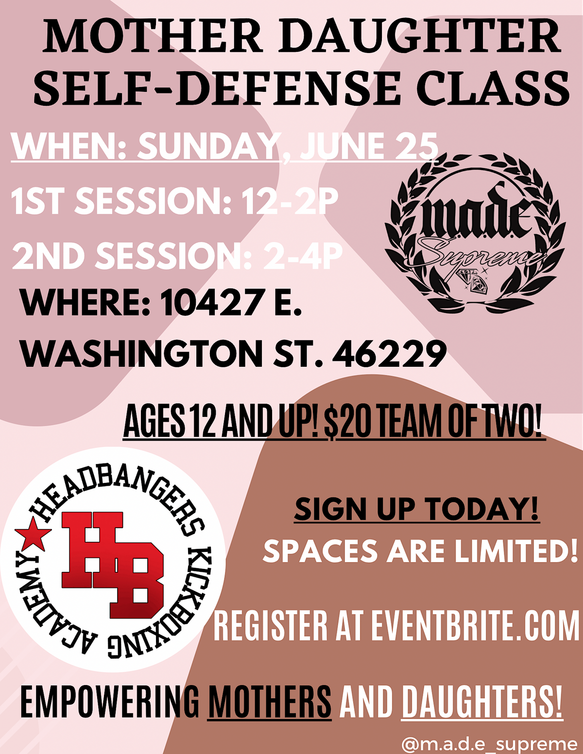 Mother Daughter Self Defense Class HEADBANGERS KICKBOXING ACADEMY LLC Mother Daughter Self Defense Class HEADBANGERS KICKBOXING ACADEMY LLC