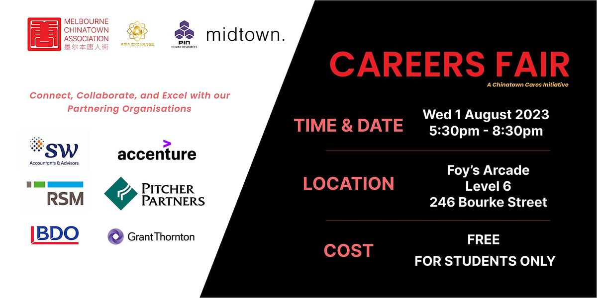 Melbourne Student Careers Fair Accounting, Audit, Business