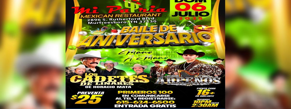 LOS CADETES DE LINARES & ARPEÑOS, 6 July | Event in Murfreesboro | AllEvents