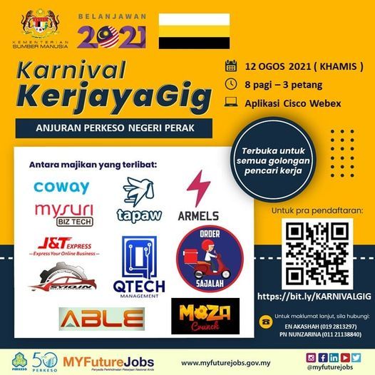 KARNIVAL KERJAYA GIG, August 12 2021 Online Event AllEvents.in