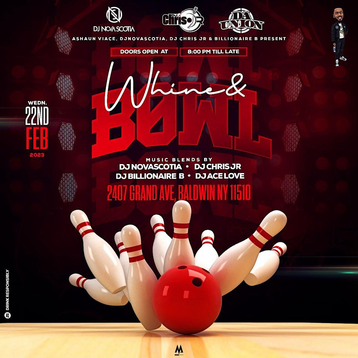 WHINE & BOWL , Baldwin Bowl & Lounge Ultra Lanes, 22 February to 23