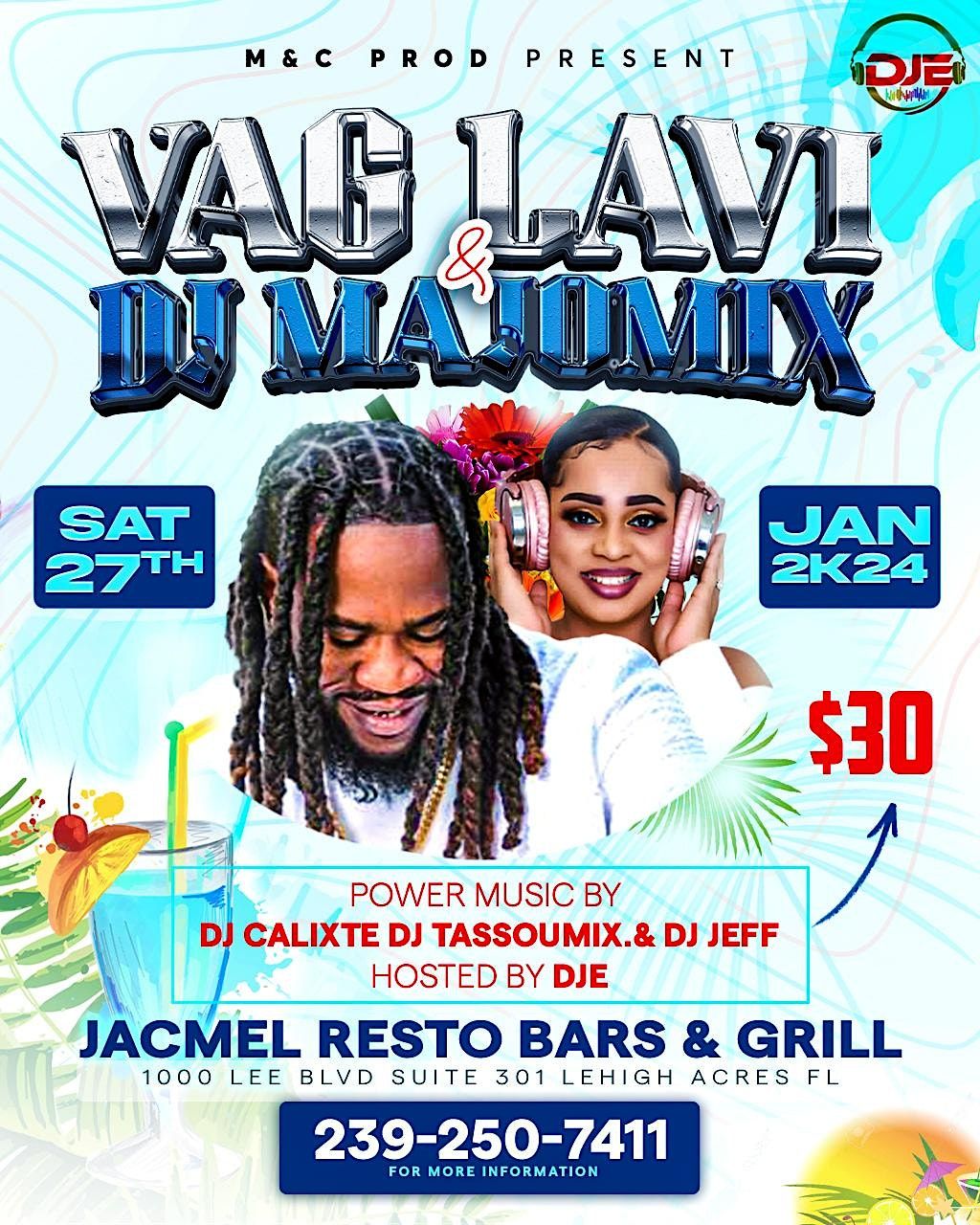 Vag Lavi and DJ Majomix, Jacmel Caribbean Restaurant, Lehigh Acres