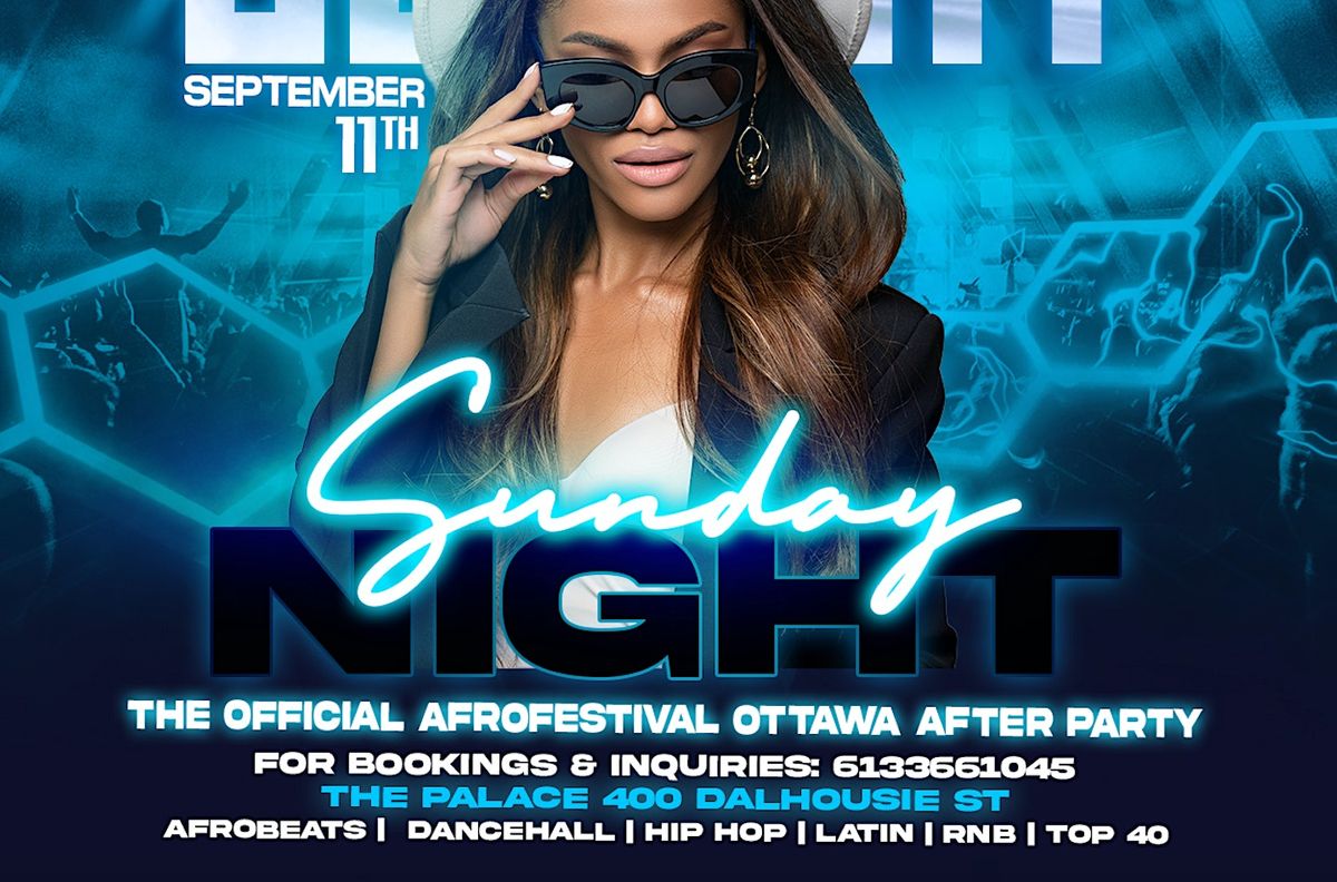THE OFFICIAL AFROFEST OTTAWA AFTER PARTY (SUNDAY), THE PALACE