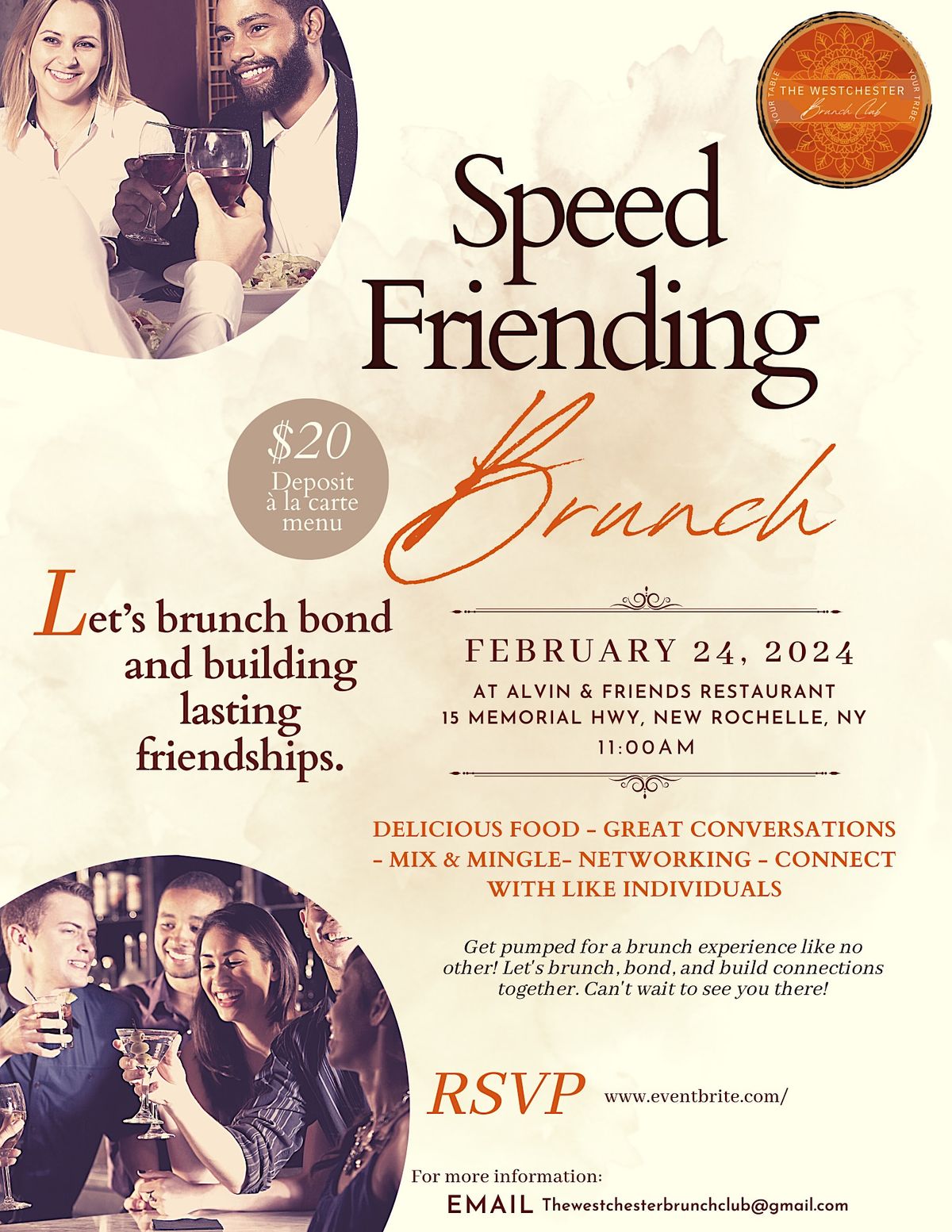 Speed Friending Brunch, Alvin & Friends Restaurant, New Rochelle, 25 ...