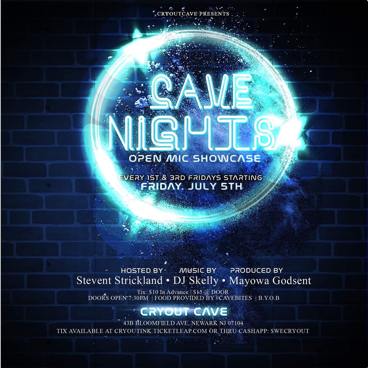 Cavenights Open Mic Showcase At Cryout Cave Newark
