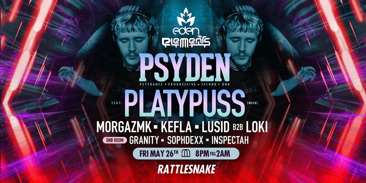 PSYDEN pres PLATYPUSS (Melb), Rattlesnake Motel, Coolangatta, 26 May to