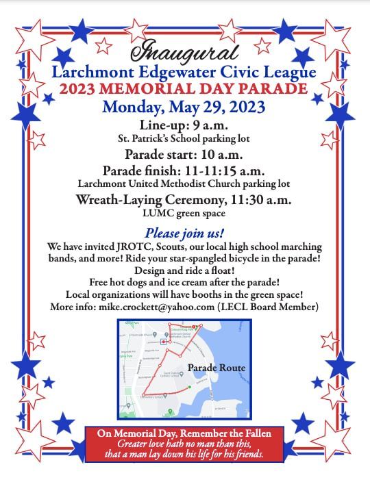 Inaugural 2023 LECL Memorial Day Parade & WreathLaying, 1101 Jamestown