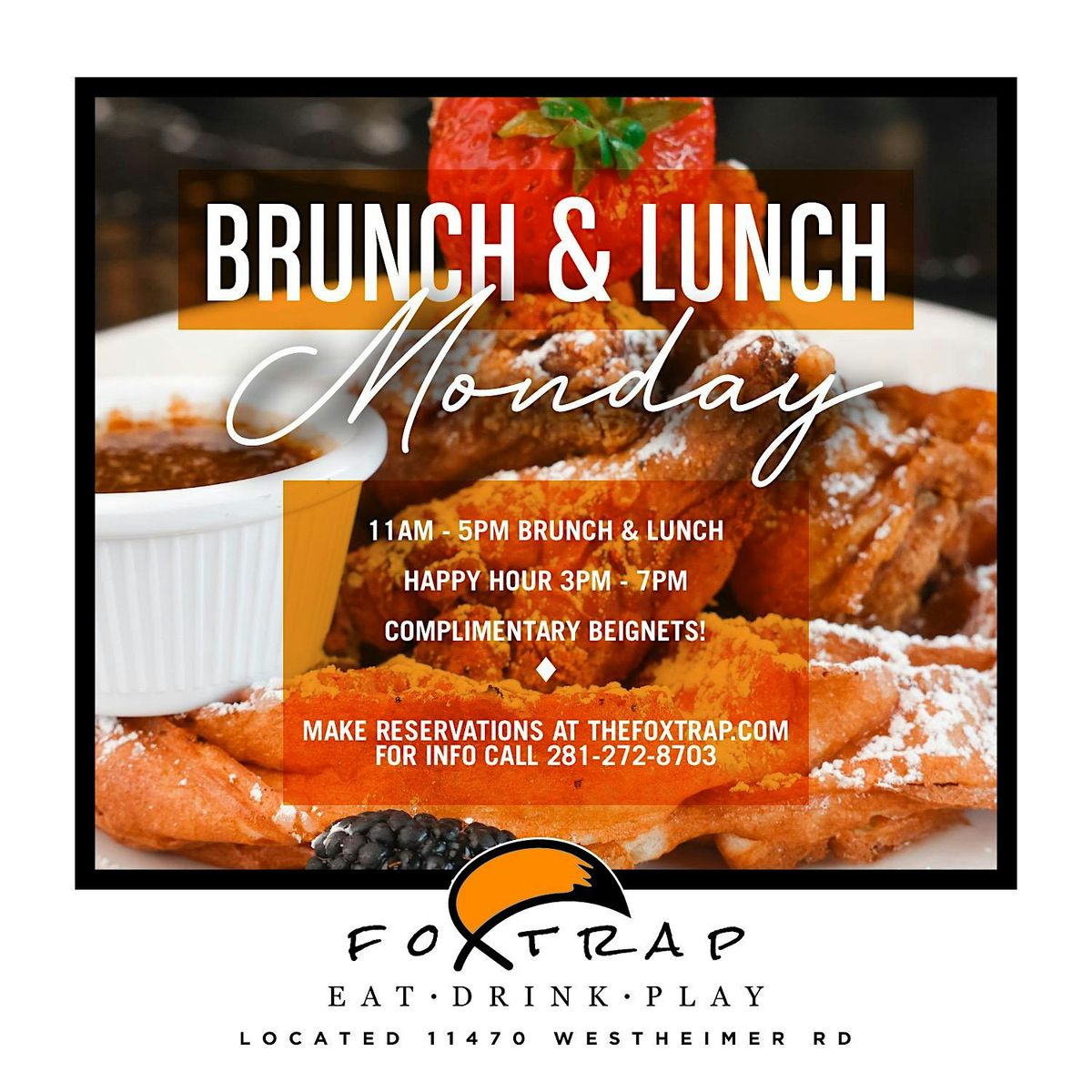 Monday  Brunch n Lunch & Happy Hour @ The Fox Trap | Pool Tables & Hookah | Event in Houston | AllEvents