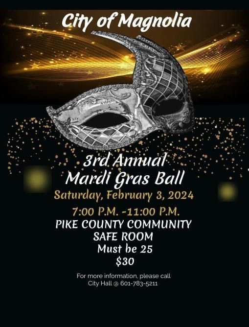 3rd Annual Mardi Gras Ball, Pike County Safe Room, February 3