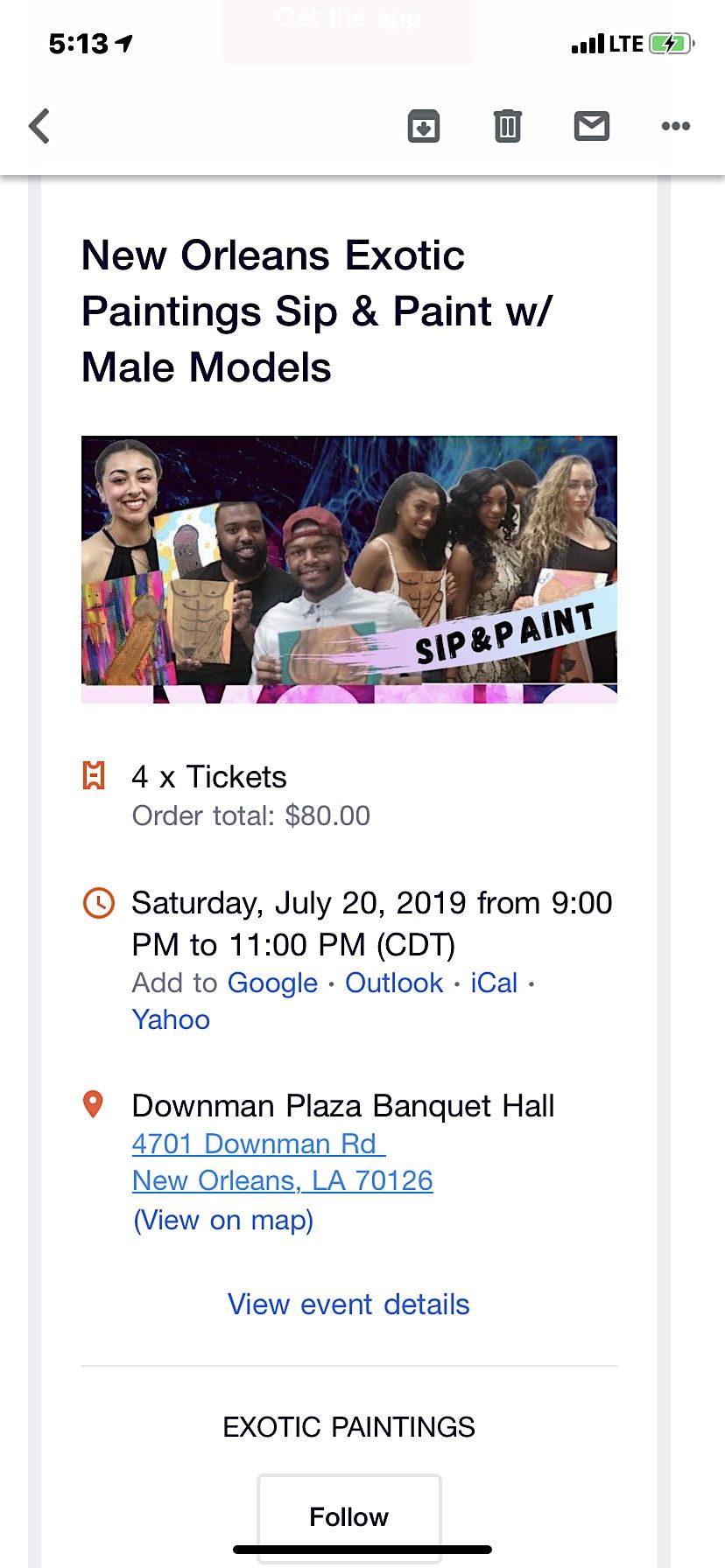 Richmond 804 Exotic Paintings BYOB Paint & Sip w Male Models, Venue