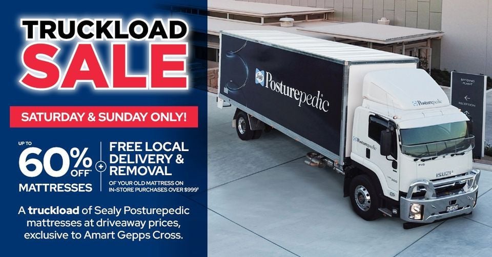 AMART GEPPS CROSS SEALY POSTUREPEDIC TRUCK SALE! , Unit 45/750 Main N