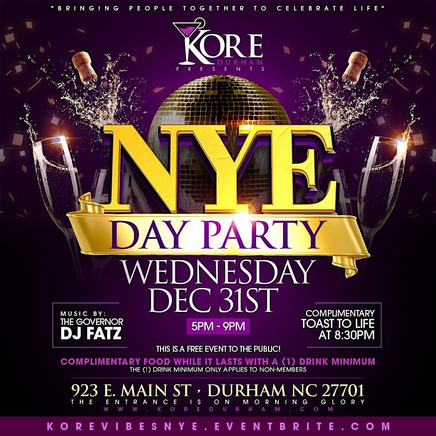 Bringing people together to celebrate life nye day party, 31 December | Event in Durham | AllEvents