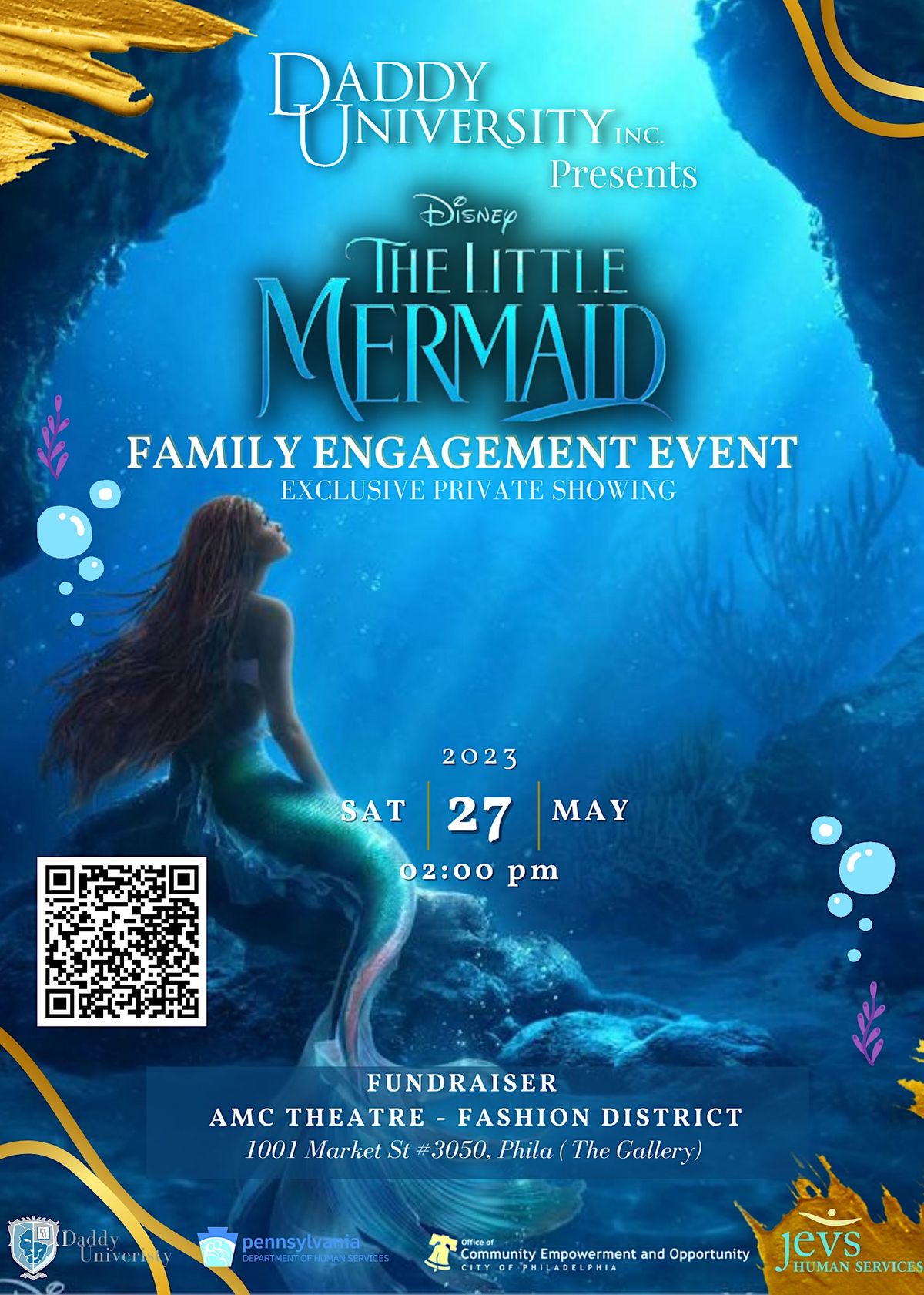 The Little Mermaid Premier & Daddy University Inc, AMC Movie Theatre